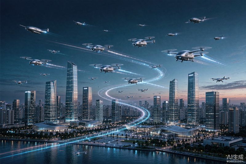 城市低空观光飞行场景示意图